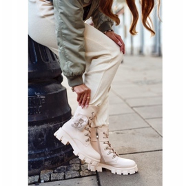 FS1 Dámské boty na platformě, béžové, teplé, Soul béžový 1 FS1 Dámské boty na platformě, béžové, teplé, Soul béžový 1