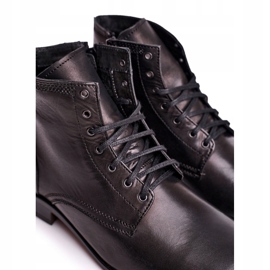 KENT Černé pánské kožené kotníkové boty Bruno černá 5
