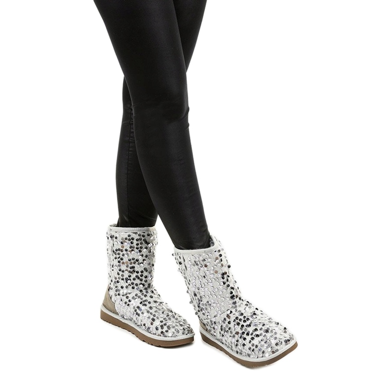 Stříbrně izolované boty emu Stouteyes stříbrný 1