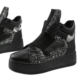 Černé zateplené boty od Hentevar černý stříbro 1