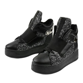 Černé zateplené boty od Hentevar černý stříbro 2