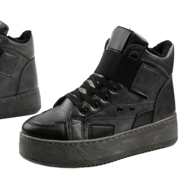 Zateplené kotníkové boty na Riverview černý šedá 1