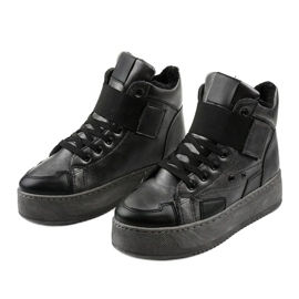 Zateplené kotníkové boty na Riverview černý šedá 2