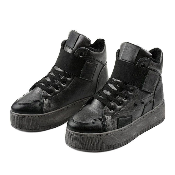 Zateplené kotníkové boty na Riverview černý šedá 2