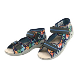 Befado žluté dětské boty 350P013 námořnická modrá modrý oranžový šedá 3