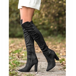 Sweet Shoes Vysoké boty ve špice černý 2