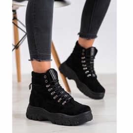 SHELOVET Black Fashion Trappers černý 1