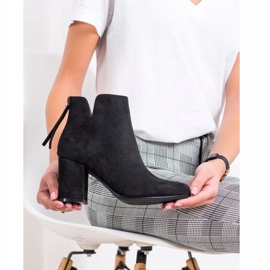 Queentina Módní kozačky na sloupek černý 2