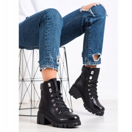 Ideal Shoes Pracovníci ekologické kůže černá 1