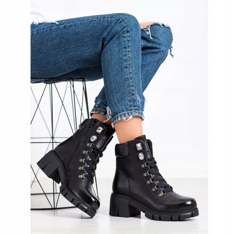 Ideal Shoes Pracovníci ekologické kůže černý 2