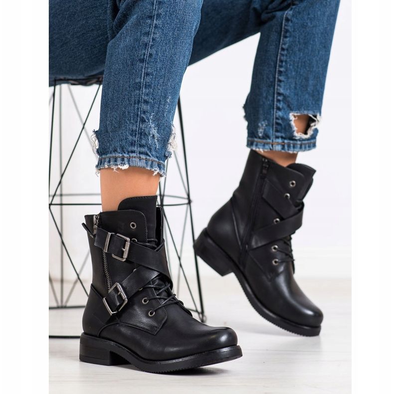 Kayla Klasičtí dělníci se sponami černá 2