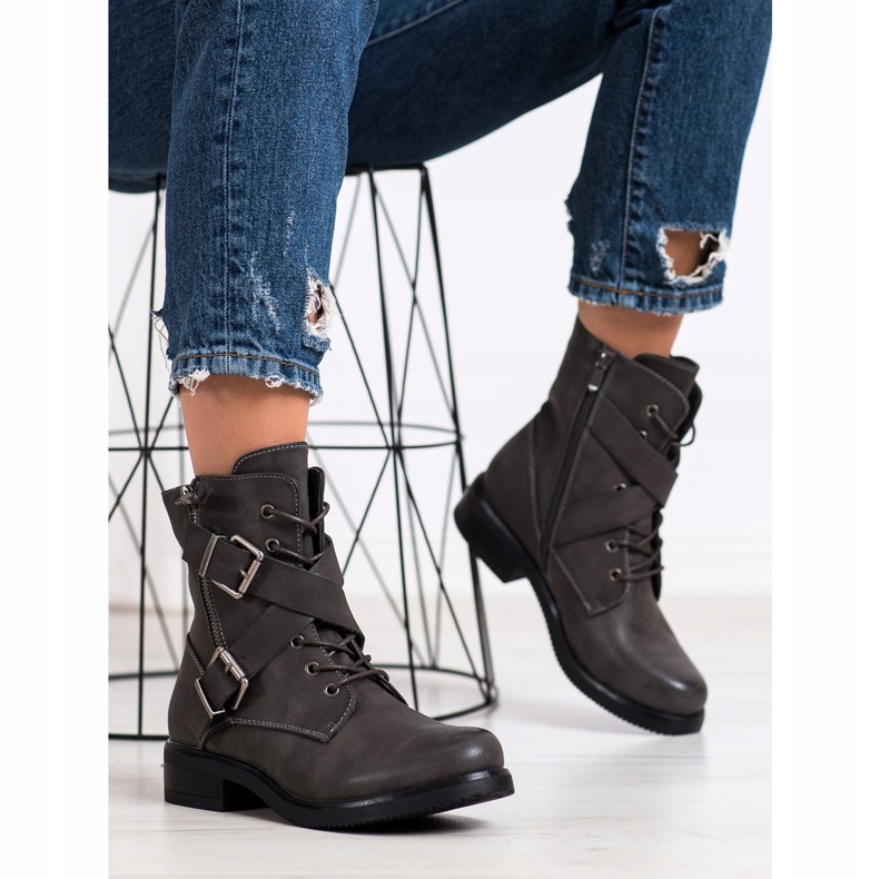 Kayla Klasičtí dělníci se sponami šedá 1