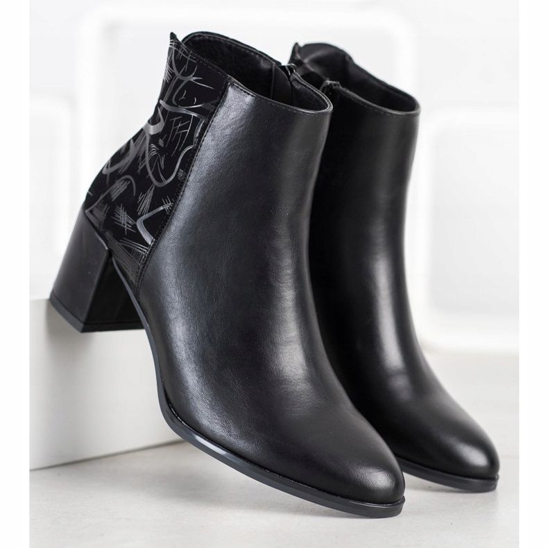 Sergio Leone Teplé kozačky se vzorem černá 2