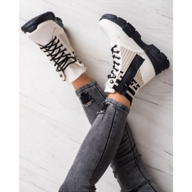 SHELOVET Šněrovací módní pracovníci bílý černý 2