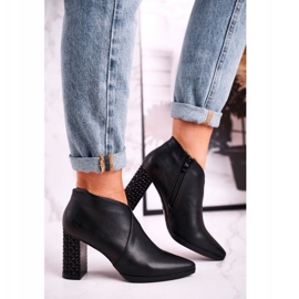 Dámské kozačky na sloupek Sergio Leone černé BT497 černá 2