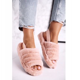 FJ1 Dámské pantofle na platformě Fur-Orange Snowflake oranžový 2