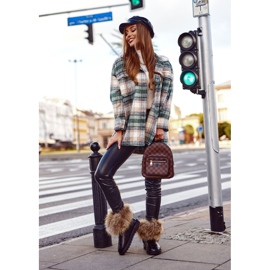 Dámské kožené sněhule s kožešinou Black Snow Fox černá 1