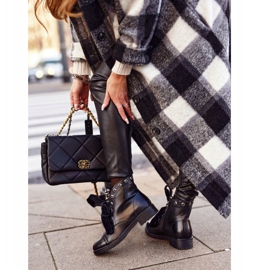 MSMG Dámské boty s kovovými perlami, hřejivou stuhou Perla černá 2 MSMG Dámské boty s kovovými perlami, hřejivou stuhou Perla černá 2