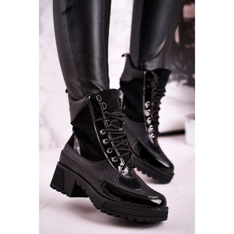 Boty Workers Warmed Black Animal Print Helena černý 2