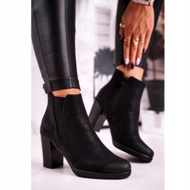 Boty na podpatku Sergio Leone Suede Black BT311 černý 2