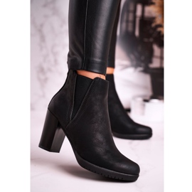 Boty na podpatku Sergio Leone Suede Black BT311 černý 1
