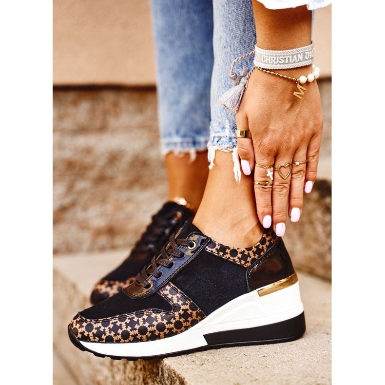 S.Barski Dámské sportovní boty Tenisky černé bílé Metronus béžový černá zlatý 1