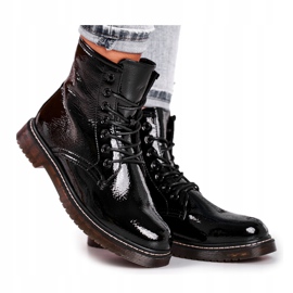 Černé lakované kozačky Evento 20DZ23-3216 Marita černá 2