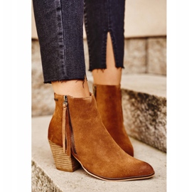 Velkokvěté semišové boty Big Star GG274364 hnědý 2