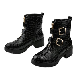 Černé ploché izolované lakované boty Lineley černý 2