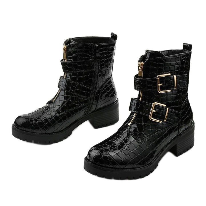 Černé ploché izolované lakované boty Lineley černý 2