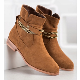 Cm Paris Kovbojky s ozdobným řetízkem hnědý 1