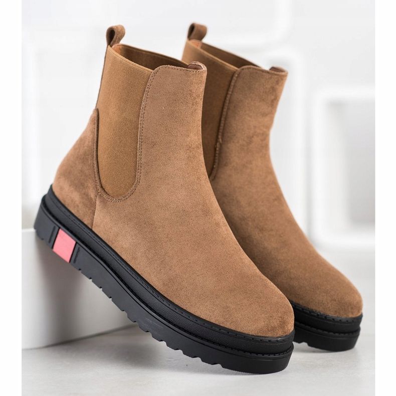 Seastar Boty na platformě khaki zelený 1