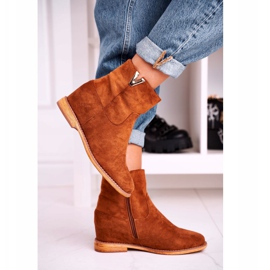 FG1 Dámské kotníkové boty semišové hnědé Vanya hnědý 1