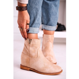 FG1 Dámské kotníkové boty semišové béžové Vanya béžový 1