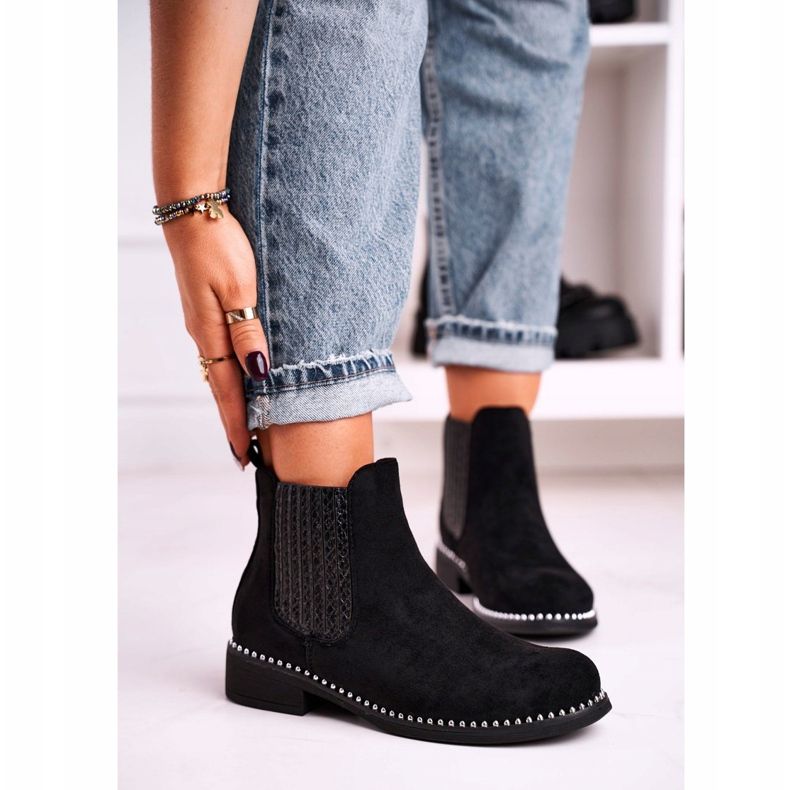 Dámské kozačky Jodhpur kozačky semišové černé Meagan černá 1