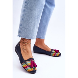 Kožené balerínky Maciejka s třásněmi Navy Blue 04016-17 vícebarevný 2 Kožené balerínky Maciejka s třásněmi Navy Blue 04016-17 vícebarevný 2