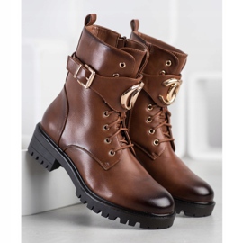 SHELOVET Pracovníci se zlatým ornamentem hnědý 1