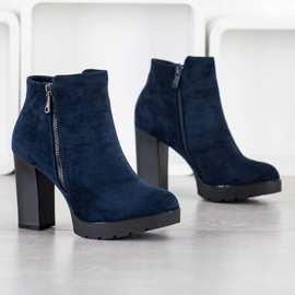 Small Swan Kozačky na vysokém podpatku námořnická modrá 1