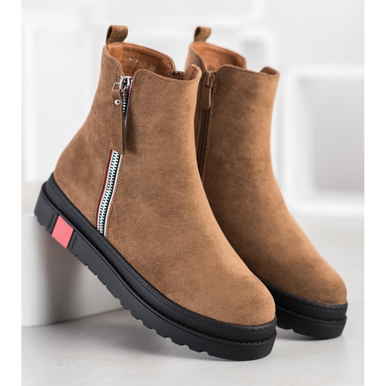 Seastar Boty na černé platformě hnědý vícebarevný 1 Seastar Boty na černé platformě hnědý vícebarevný 1