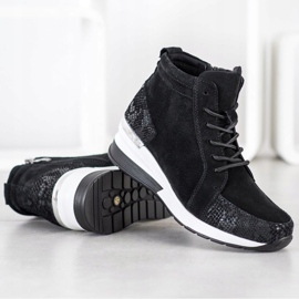 Filippo Šněrovací kožené boty černá 2