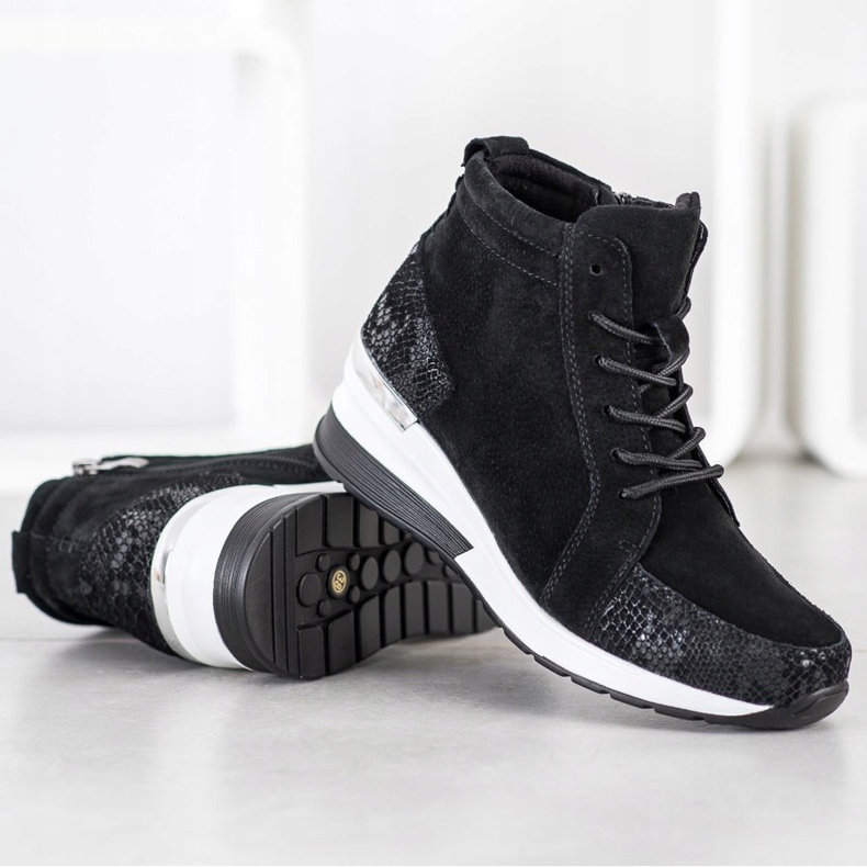 Filippo Šněrovací kožené boty černá 2