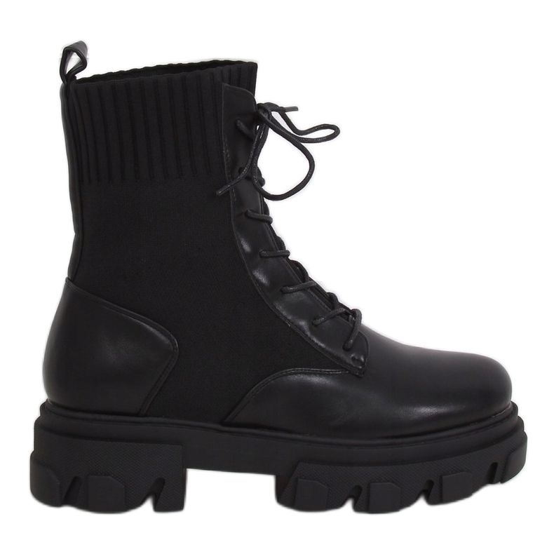 SEA Dámské šněrovací boty s ponožkou NS156 Black My Need černý 3