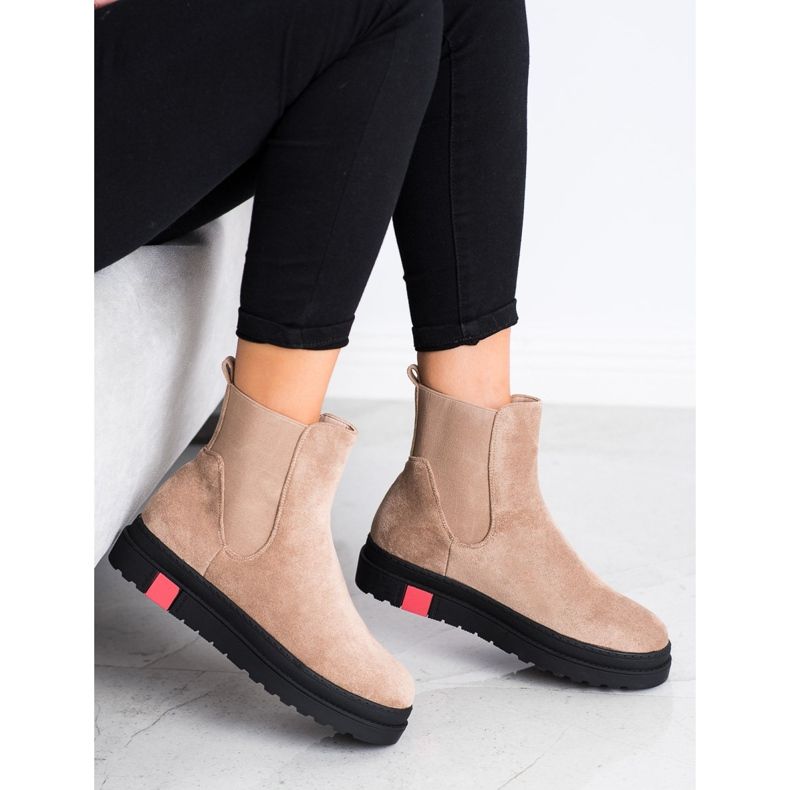 Seastar Boty na platformě béžový 2