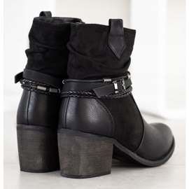 SHELOVET Boty s ozdobnými pruhy černý 1