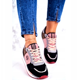 Dámské sportovní boty Tenisky Big Star GG274458 černý khaki růžový šedá 1