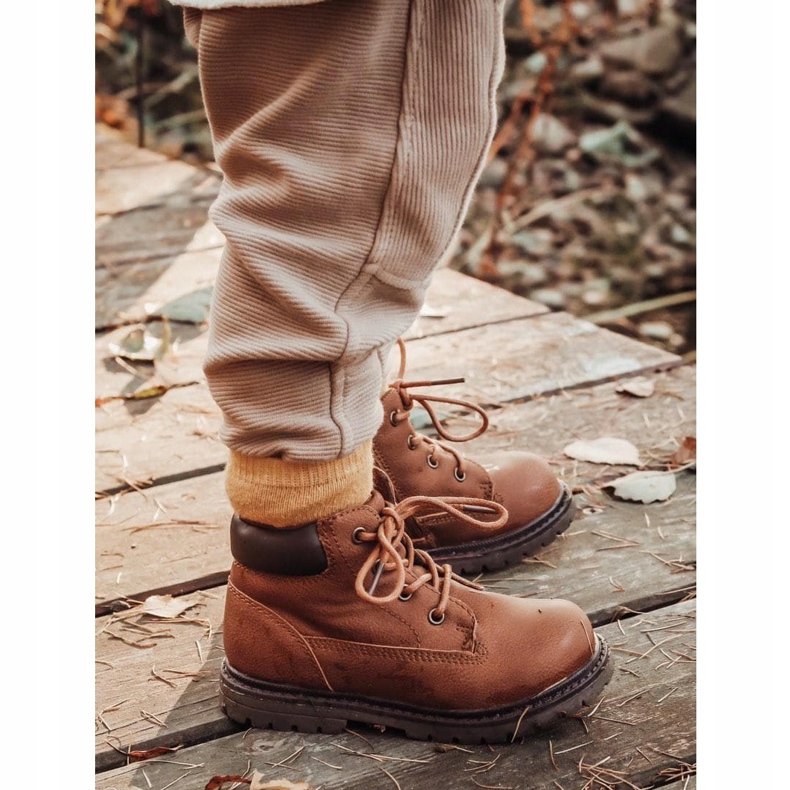 Apawwa Dětské chlapecké hnědé kozačky Moa boots hnědý 1