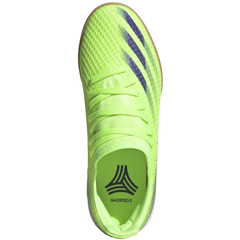 Zelené kopačky Adidas X Ghosted.3 In Junior EG8223 vícebarevný zelený 1