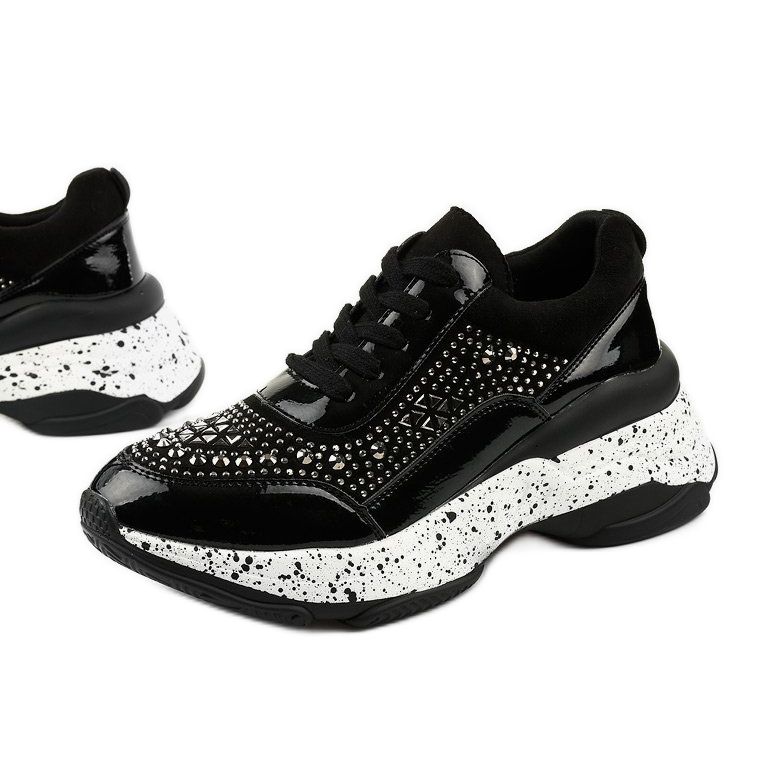 Černé tenisky z ekokůže a semiše Quijor černá 1