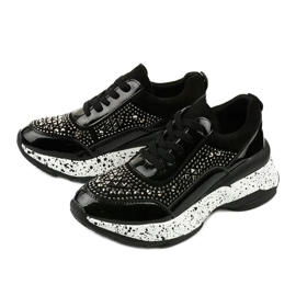 Černé tenisky z ekokůže a semiše Quijor černý 2