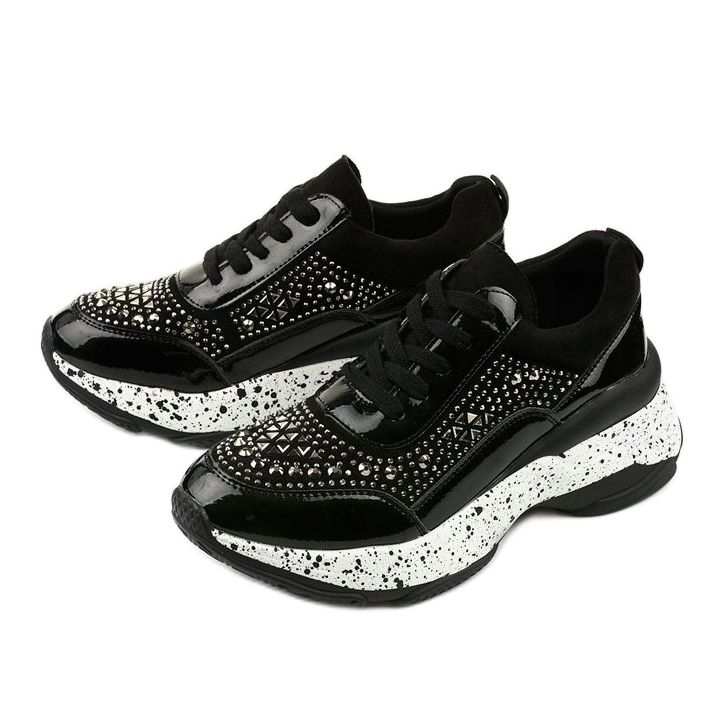 Černé tenisky z ekokůže a semiše Quijor černá 2